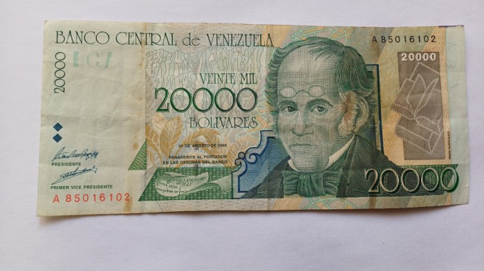 Venezuela -20000 bolivari bolivares 1998