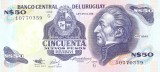 Bancnota Uruguay 50 Nuevos Pesos (1988) - P61A UNC ( serie G )