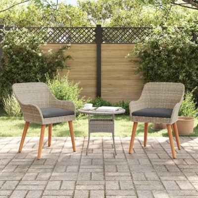 vidaXL Scaun pentru Grădină 2 pcs Gri deschis 55 x 62.5 x 82cm 42006216 foto
