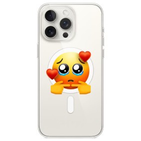 Husa personalizata apple iphone 14 pro, magsafe, pleading face with hearts foto