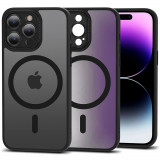Husa Tech-Protect Magmat Cam+ MagSafe pentru Apple iPhone 15 Pro Max Negru Mat, Silicon, Carcasa