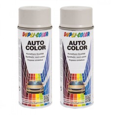 Pachet 2 x Vopsea spray auto alb gri Dupli Color 350 ml