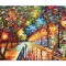 Tablou GIGANT indragostiti pictat manual, Pe aleea noastra, la lumina felinarelor, 150x100cm ulei pe panza in cutit efect 3D