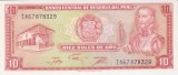 Bancnota Peru 10 Soles de oro 1976 - P112 UNC ( vezi descriere )