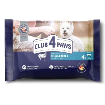 Club 4 Paws, Hrana umeda pentru caini, miel, set 4x85g foto