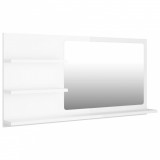 Oglindă de baie, alb extralucios , 90 x 10,5 x 45 cm, PAL, vidaXL