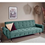 Canapea Glamour 219x84x81 cm Rabatabila Catifea Turcoaz