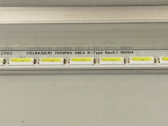 Barete LED 17ELB43ULR1 7020PKG 58EA pe suport aluminiu Ecran VES430UNEL-2D-U01