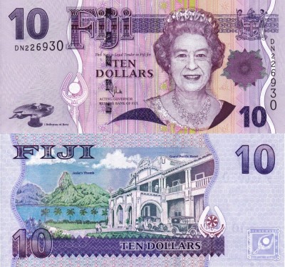 FIJI 10 dollars ND 2011 UNC!!! foto