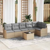Cumpara ieftin Set de canapele pentru grădină cu pernă 7 pcs Negru Rattan poli