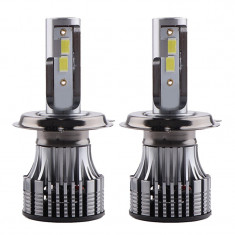 Set 2 LED-Uri Auto Techstar® V8, H4, 120W, 12-24V, 15000 Lumeni, 6000K, Unghi Fascicul 360°, CSP 3570, Canbus, Radiator Aluminiu, Racire Cooling Tech,