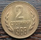 (M90) MONEDA BULGARIA - 2 STOTINKI 1988, STARE FOARTE BUNA, LUCIU DE BATERE, Europa