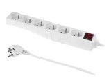 Prelungitor Alimentare PLASTROL 3x1mm&sup2; Schuko 6 Prize PVC Alb 1,5m W-98170