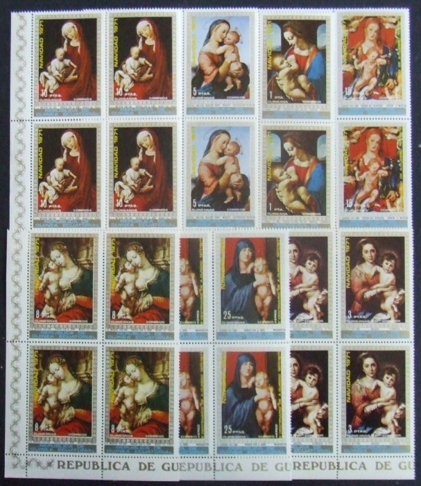 R.Guinea Ecuatoriala. -PICTURI RELIGIOASE-CRACIUN 1971-SERIE 7 V.IN BLOC DE 4-MNH.**GEQ 013
