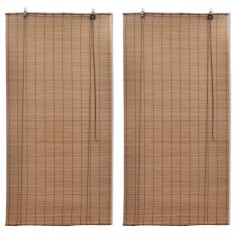 vidaXL Jaluzele din bambus tip rulou, 2 buc., maro, 120 x 220 cm