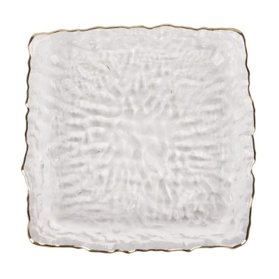 Farfurie patrata 2FXP625-CGR, sticla, transparent, 16 x 16 cm foto