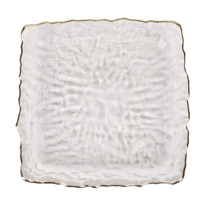 Farfurie patrata 2FXP625-CGR, sticla, transparent, 16 x 16 cm