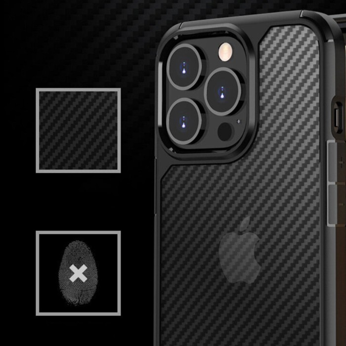 Husa pentru iPhone 14 Plus, Techsuit Carbon Fuse, Black