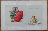 Christos a inviat// CP interbelica embosata