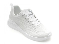 Pantofi sport SKECHERS albi, BOBS BUNO, din piele ecologica