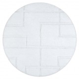 Covor baie SUPREME cerc LINES, linii, anti-alunecare, moale - alb, cerc 100 cm
