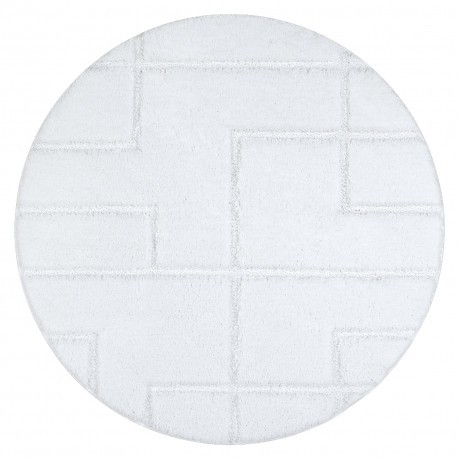 Covor baie SUPREME cerc LINES, linii, anti-alunecare, moale - alb, cerc 67 cm