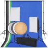 VidaXL Kit studio foto: 5 fundaluri colorate și 2 softbox-uri