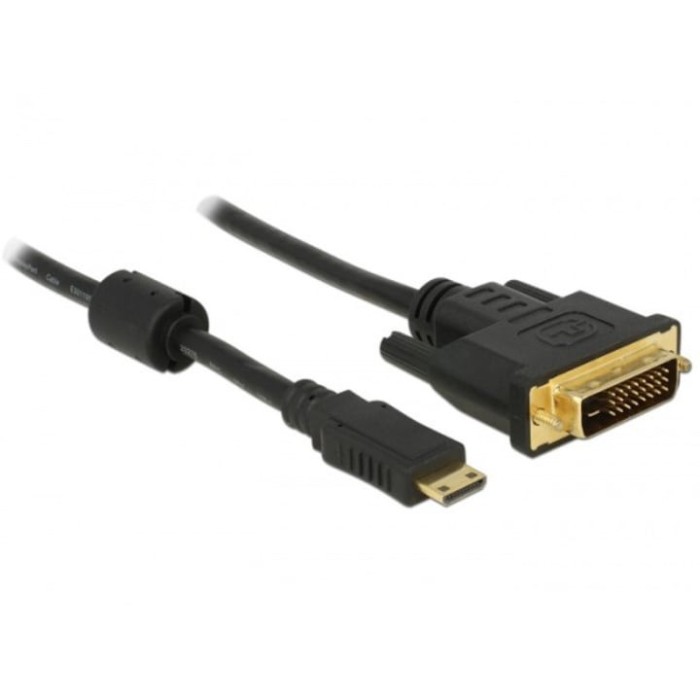 Cablu Mini-C HDMI la DVI T-T 2m Negru, Delock 83583