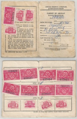Romania, Carnet de abonat radio-televizor, 1997 foto