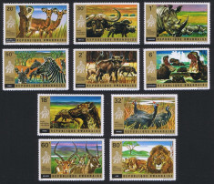 RWANDA 1972 FAUNA ANIMALE SALBATICE COTA MICHEL 15 EURO foto