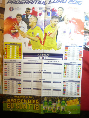 Program- Afis- Euro 2016 Ed. de Gazeta Sporturilor Dim.= 39,6x57,5cm foto
