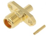 Conector SMA Soclu Mamă Drept 50&Omega; Lipire PTFE Aurit