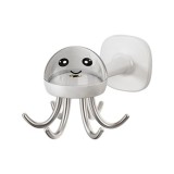 Suport cuier pentru perete, flippy, model caracatita, adeziv, 10 x 8.5 cm, 6 brate, alb