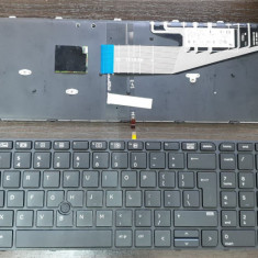 Tastatura laptop noua HP ProBook 650 G2 655 G2 Black Frame Black Backlit With Point Win8 Reprint Big Enter