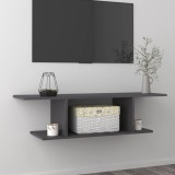 Cumpara ieftin Dulap TV montat pe perete, gri extralucios, 103x30x26,5 cm