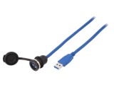 Cablu-adaptor USB A soclu-mufă USB 3.0 IP65 1m