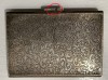 Cca 1900 Cutie de argint pentru cărți de vizită 8x6 cm, 61 de grame, marcată 835S, funcționează perfect, gravată cu motive florale / vegetale, Tabachera
