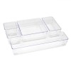 Organizator Sertar, Model 5 Compartimente, Transparent, Material Plastic, Oem