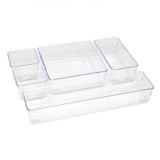 Organizator Sertar, Model 5 Compartimente, Transparent, Material Plastic, Oem