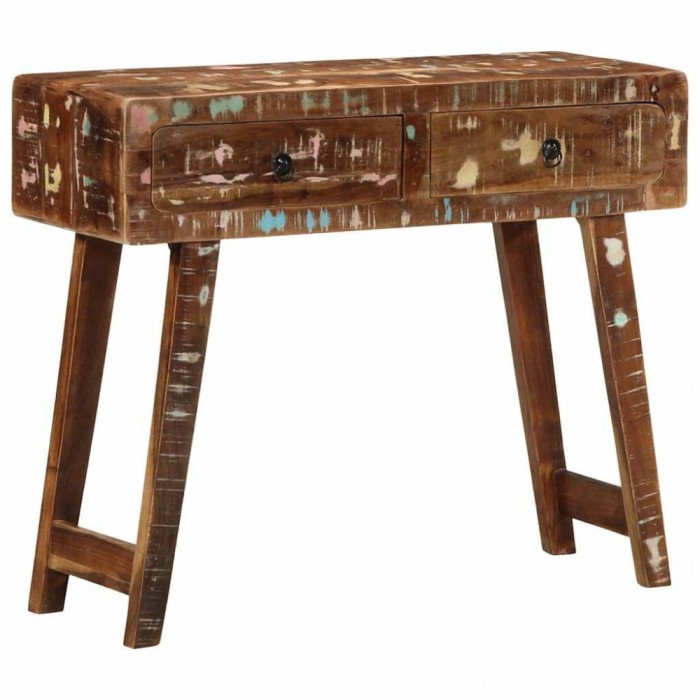 vidaXL Masă consolă, 90x32x75 cm, lemn masiv recuperat