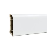 Cumpara ieftin Bordură de podea din vinil SPC Alb-zăpadă 2400x60x12 mm