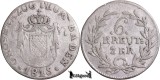 1815, 6 Kreuzer - Carol Ludovic Frederic | Marele Ducat de Baden | KM 168, Europa, Argint