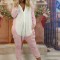 PJM149-5 Pijama pufoasa intreaga cu model Pink Dragon