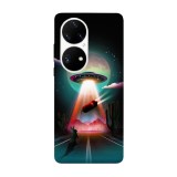 Husa compatibila cu Huawei P50 model Alien Abduction, Silicon, TPU, Viceversa, Transparent, Carcasa