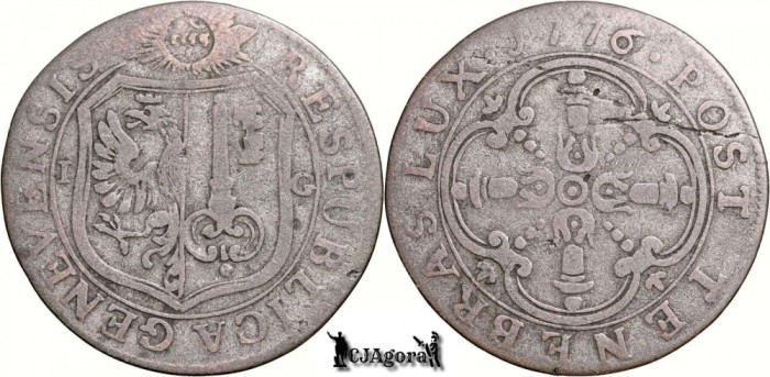 1776 IG, 3 Sols - Orașul Geneva - Cantonul Geneva - Confederația Elvețiană