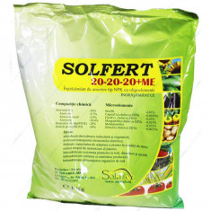 Solfert 20-20-20+ME 1 kg, ingrasamant foliar echilibrat tip NPK+ microelemente (Bor, Cupru, Fier, Mangan, Molibden, Zinc), stimuleaza dezvoltarea radi