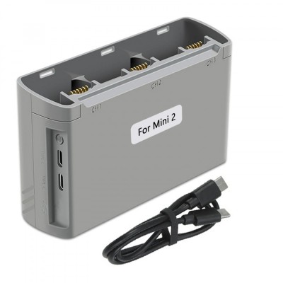 Hub de &amp;Icirc;ncărcare Triplu pentru Baterii DJI Mini 2, DJI Mini 2 SE, DJI Mini 4k, Gri foto