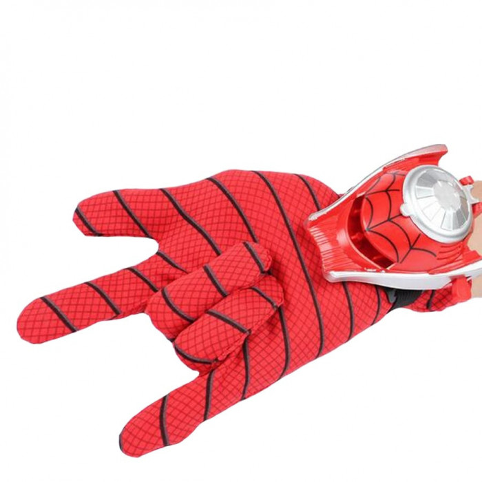 Manusa Spiderman IdeallStore&reg; pentru copii, cu discuri, Power Spider, marime universala, rosu