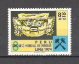 Peru.1974 Posta aeriana-Congres mondial de minerit CP.7, Nestampilat