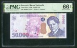 q555 BANCNOTA 50000 LEI 2000 NECIRCULATA UNC GRADATA PMG 66 EPQ